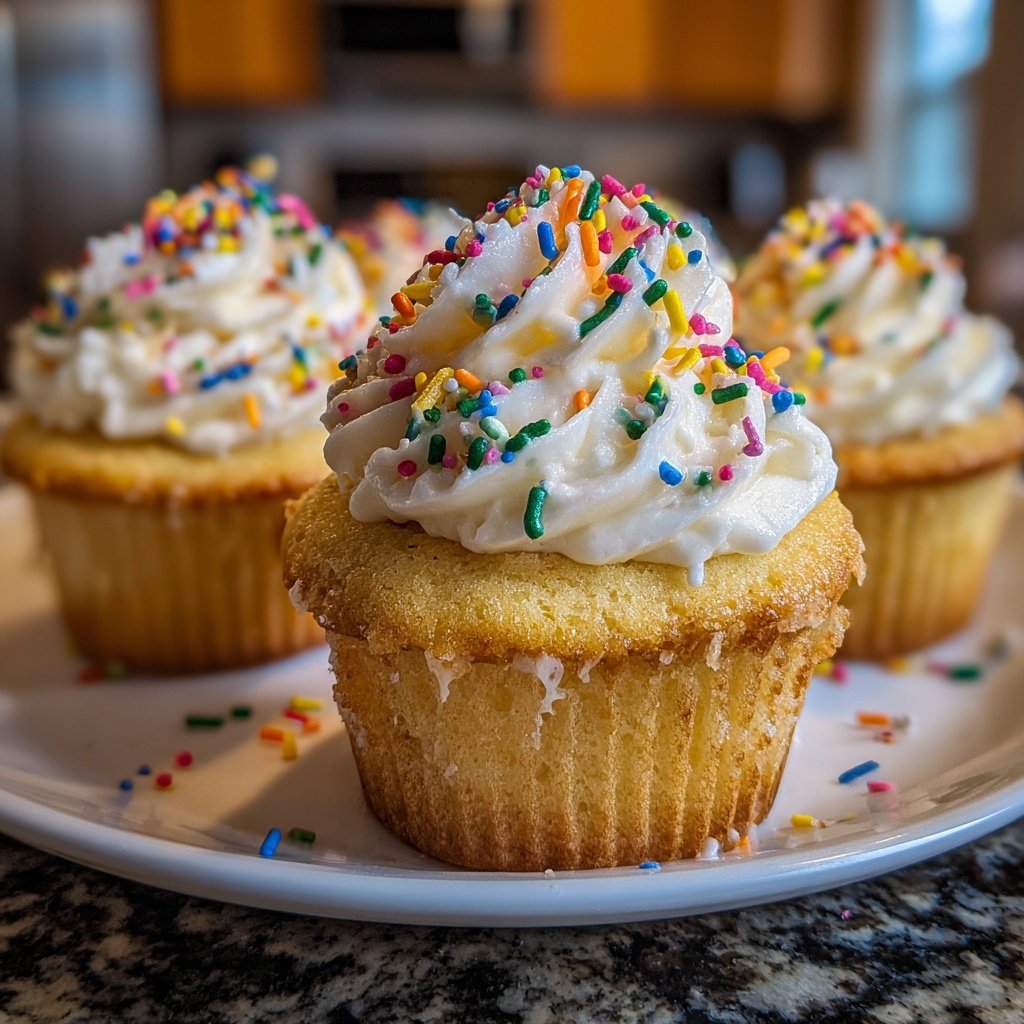 One-Bowl Vanilla Cupcakes with Buttercream Frosting