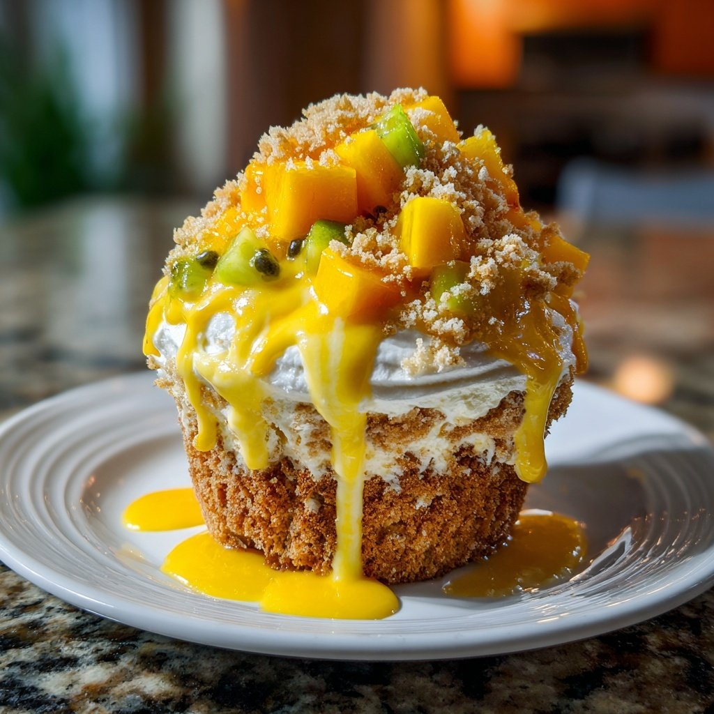 Tropical Fruit Cupcake Parfait