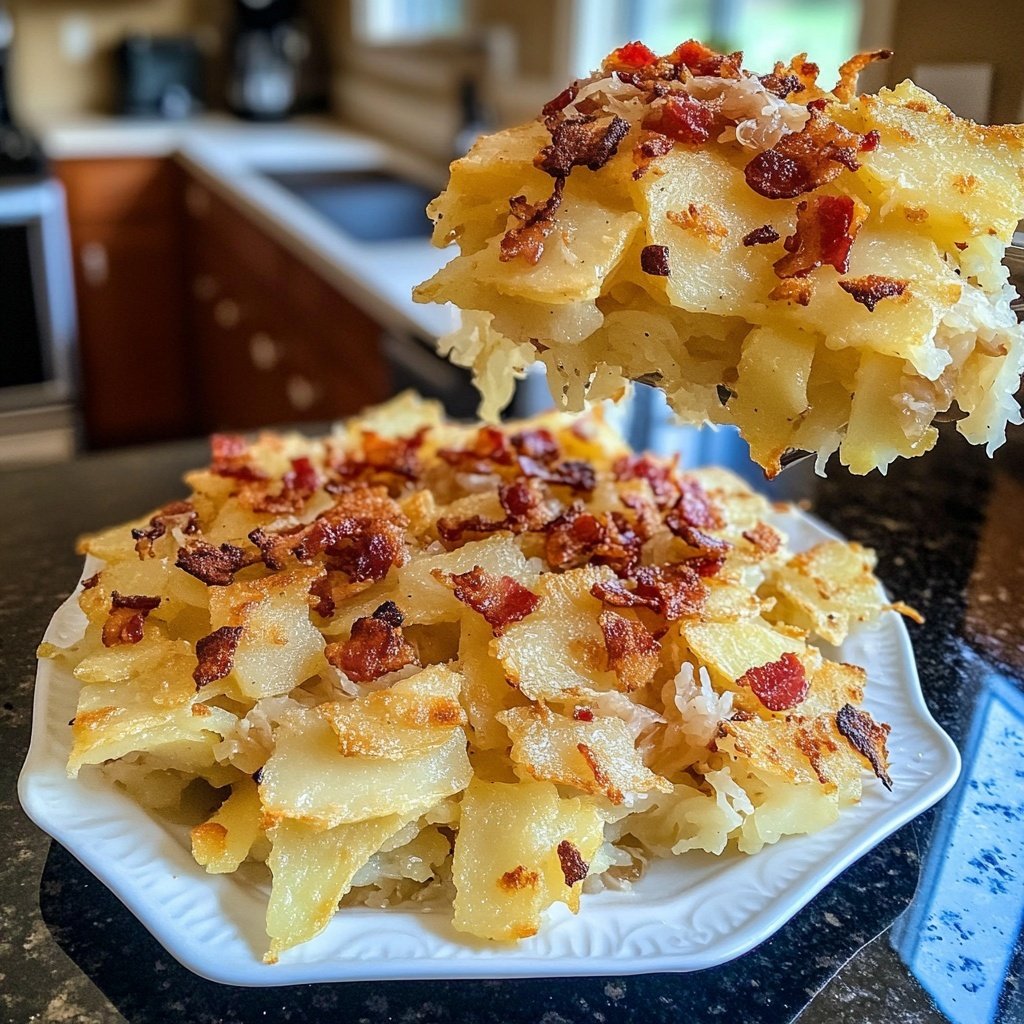 Pan-Fried Potato Noodles with Sauerkraut and Bacon