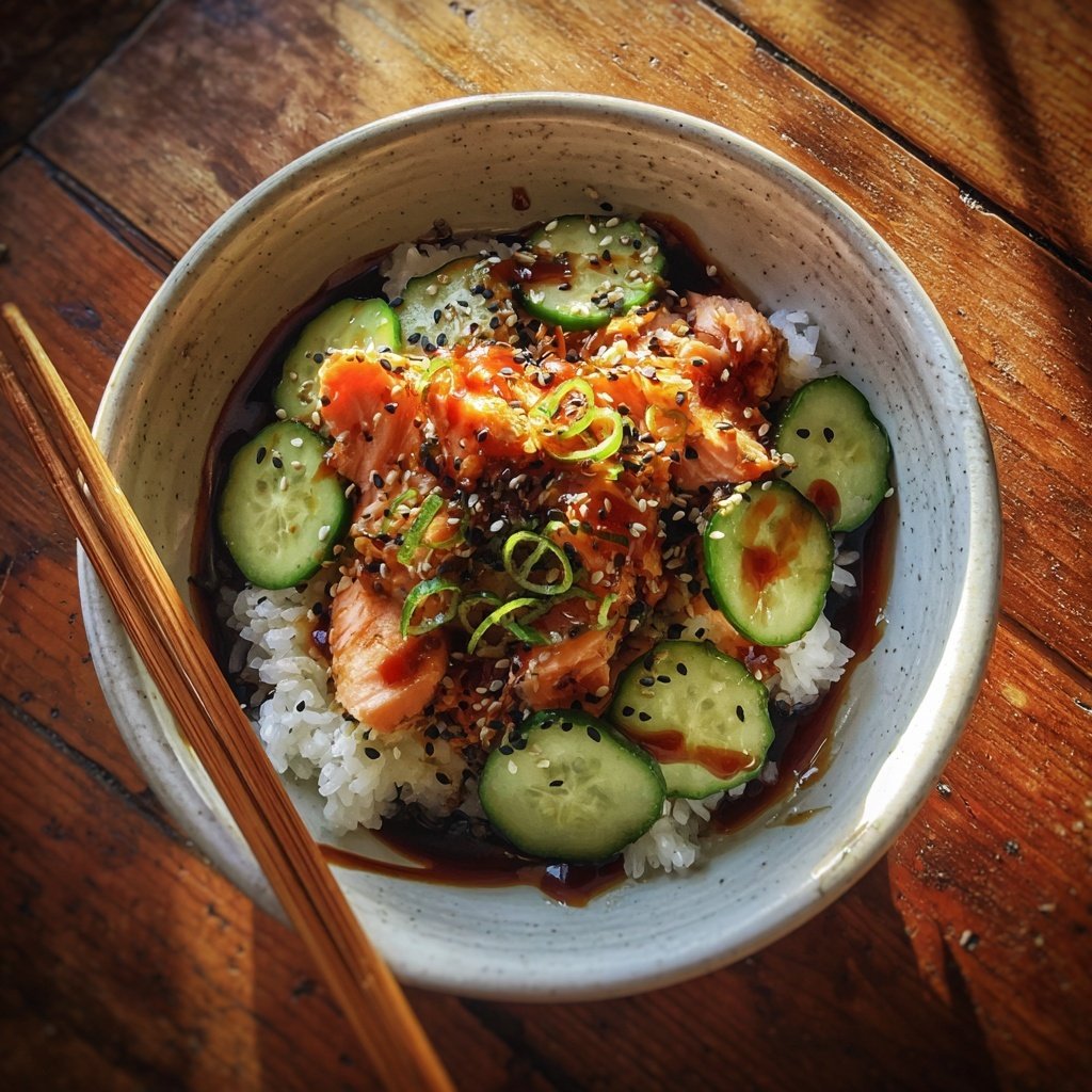 Asian-Inspired Salmon Rice Bowl