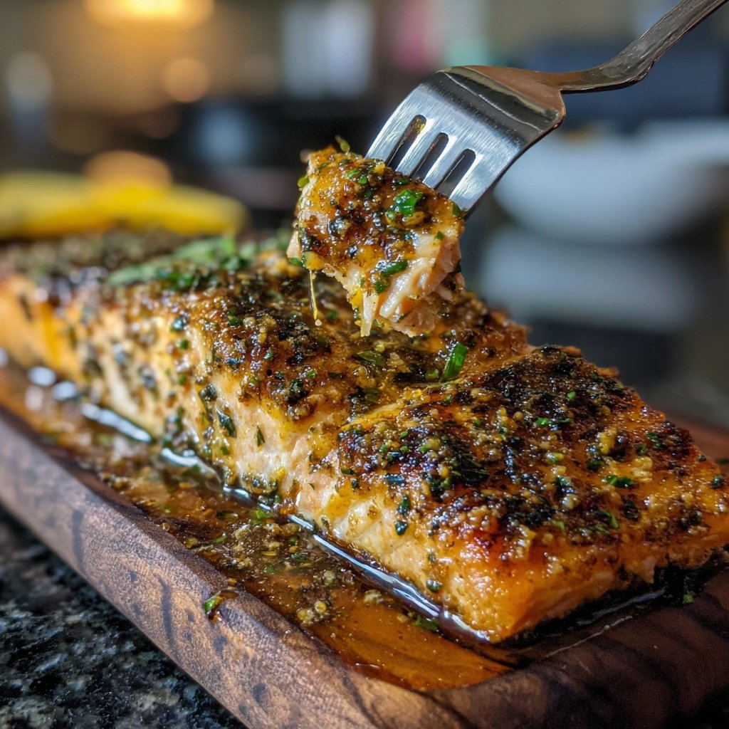 Crunchy Maple Mustard Salmon