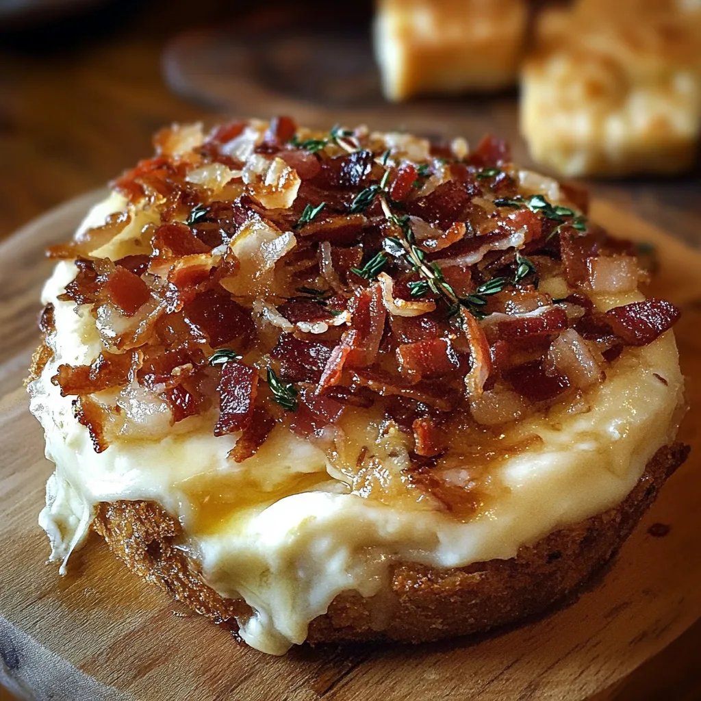 Baked Brie with Caramelized Onions and Bacon