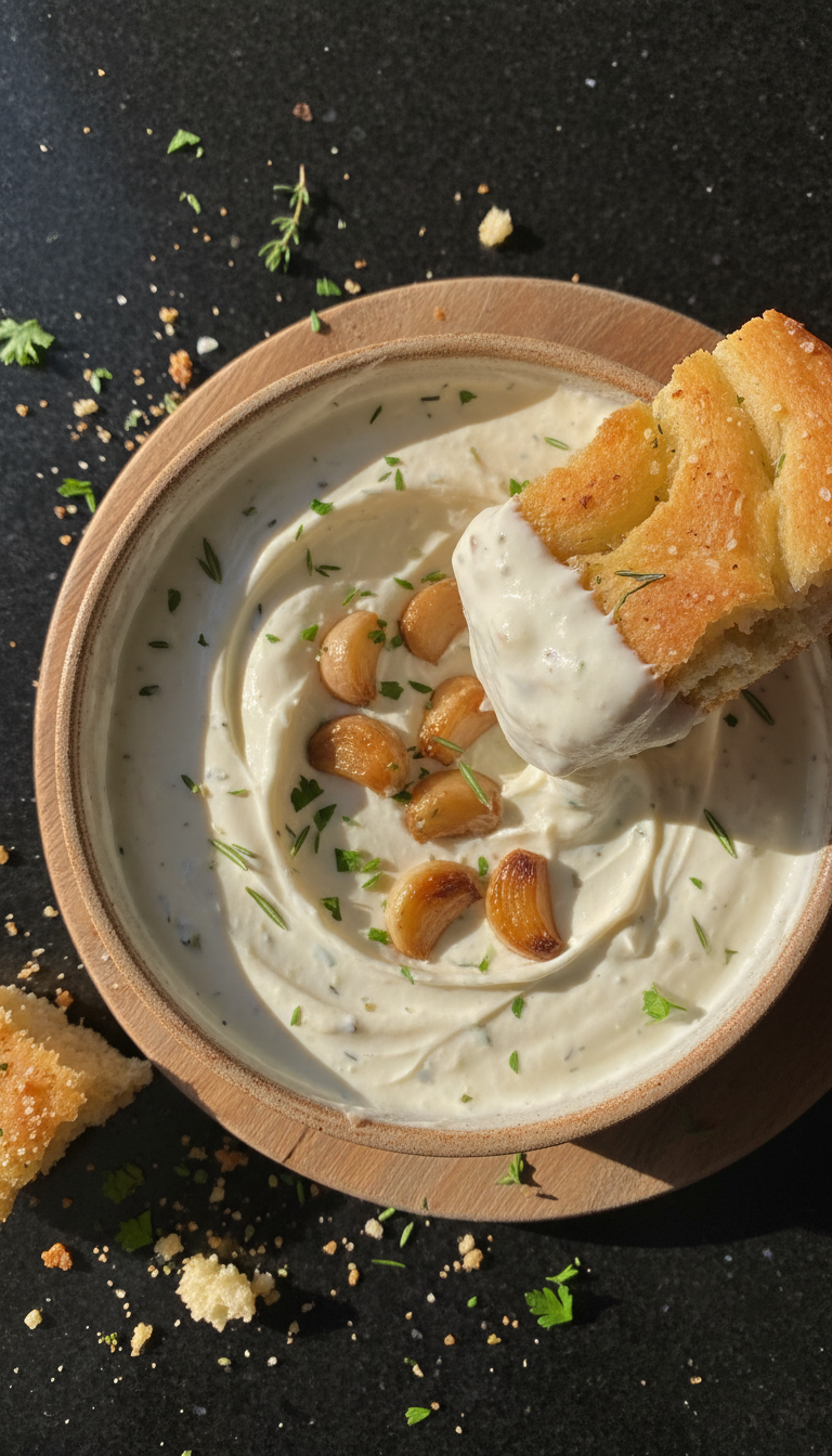 Roasted Garlic Aioli with Focaccia