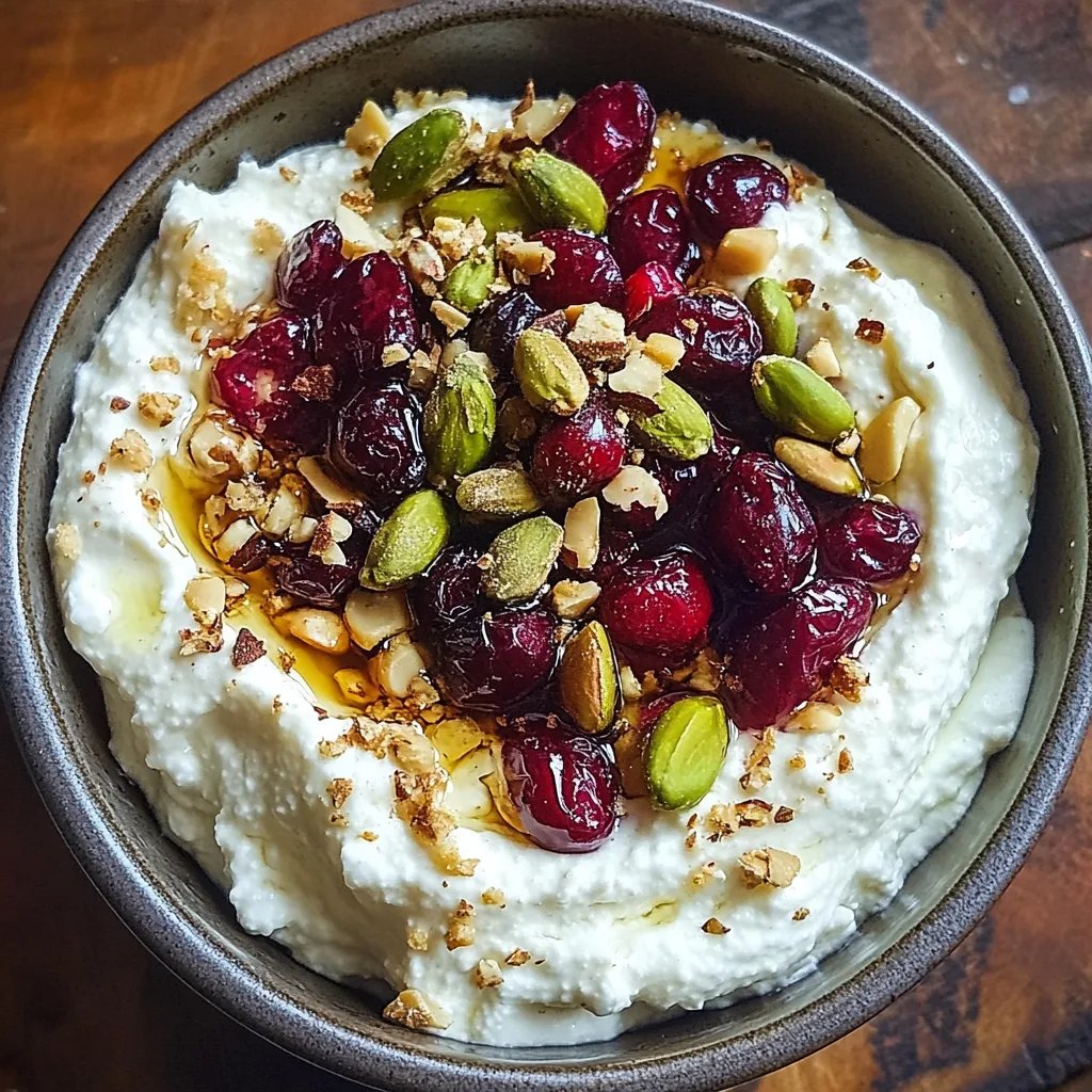 Whipped Feta Dip with Honey, Pistachios, and Cranberries