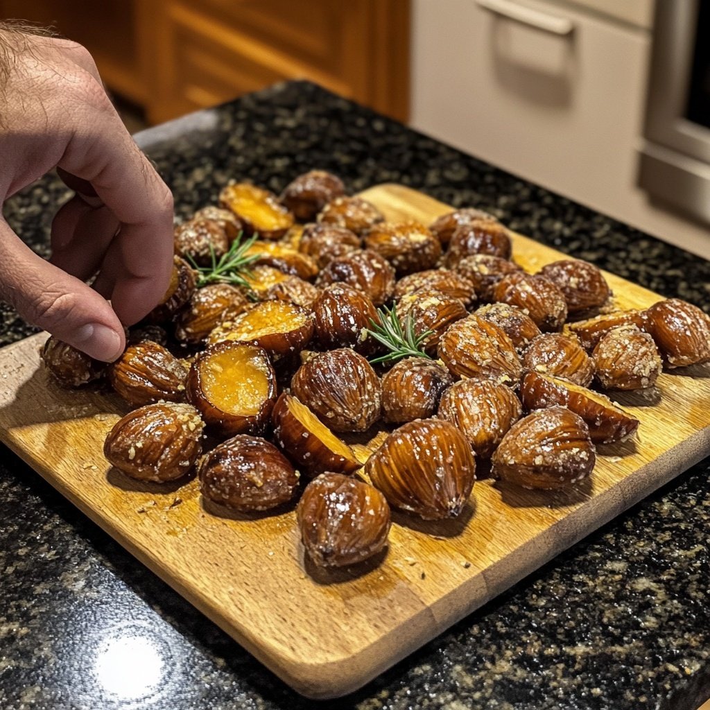 Simple Roasted Chestnuts w/ Butter & Rosemary