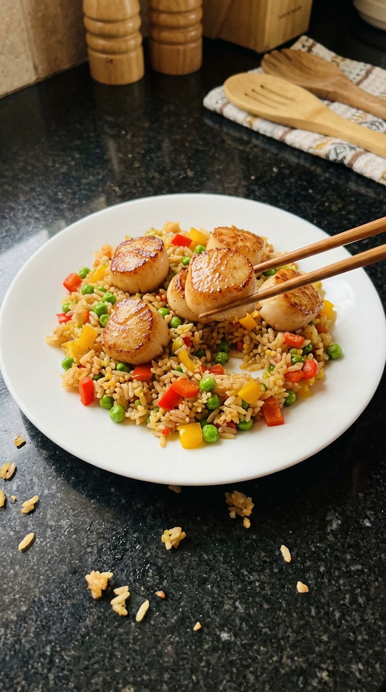 Savory Scallops with Fried Rice