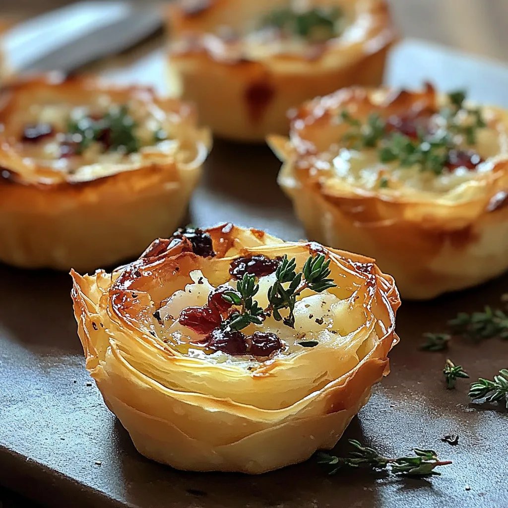 Cranberry, Brie & Thyme Phyllo Cups