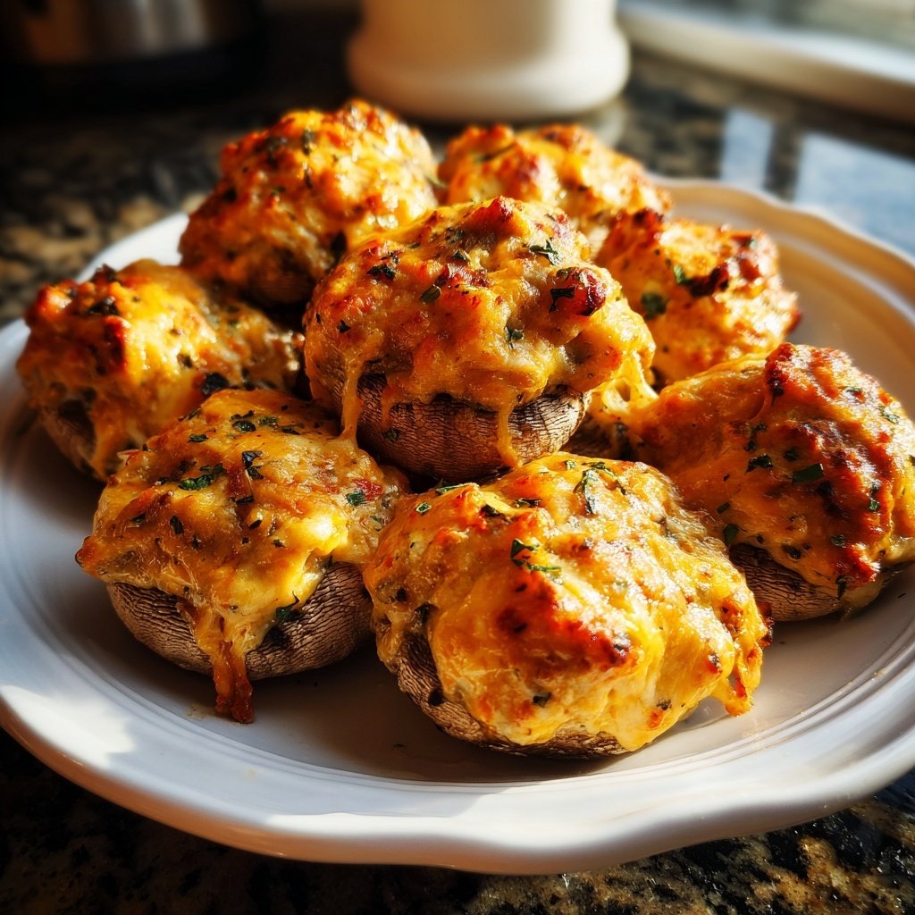 Buffalo-Stuffed Mushrooms