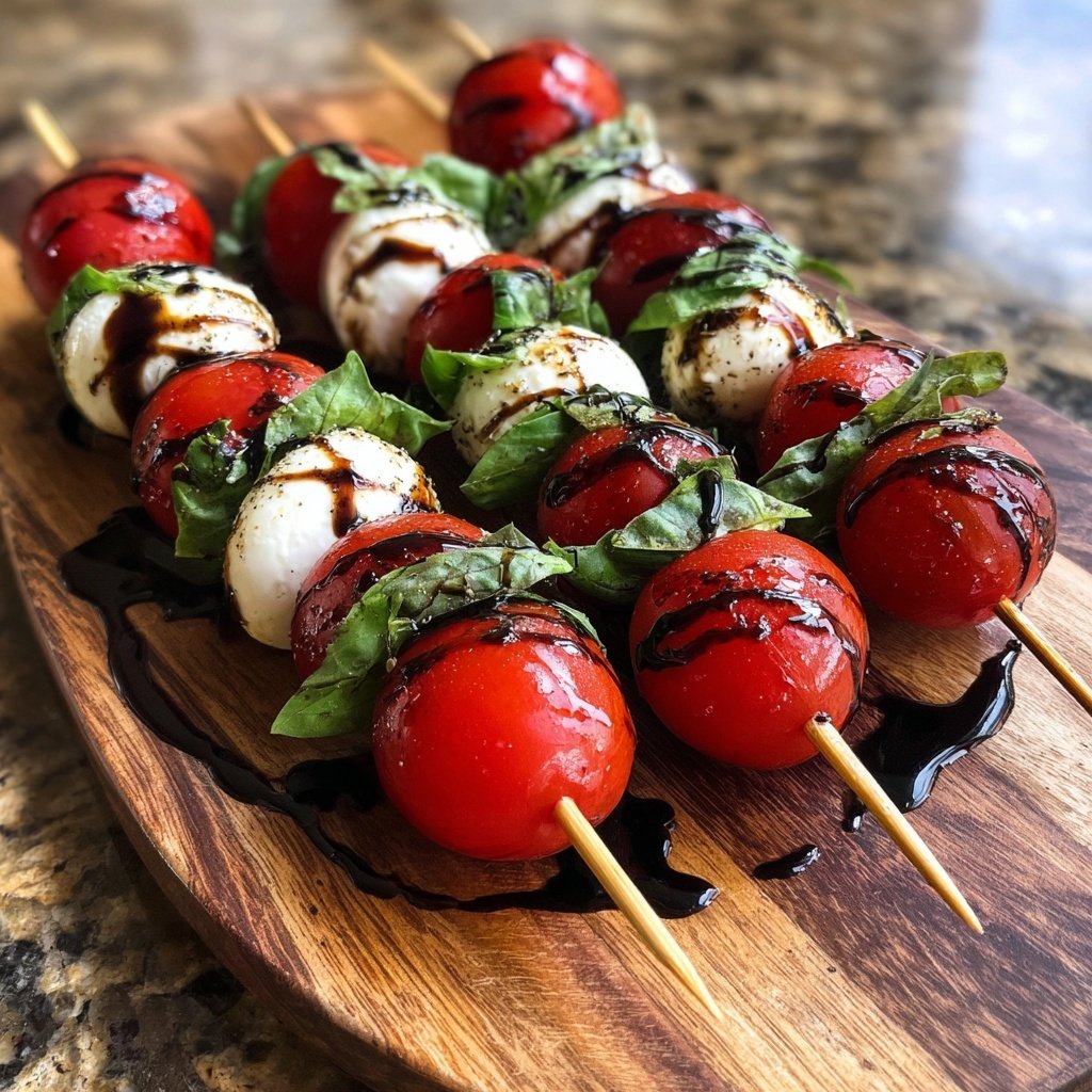 Caprese Skewers Balsamic Glaze