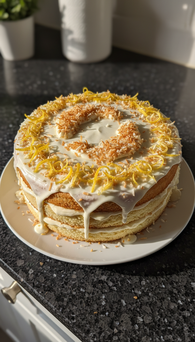 Pisces Lemon Coconut Cake