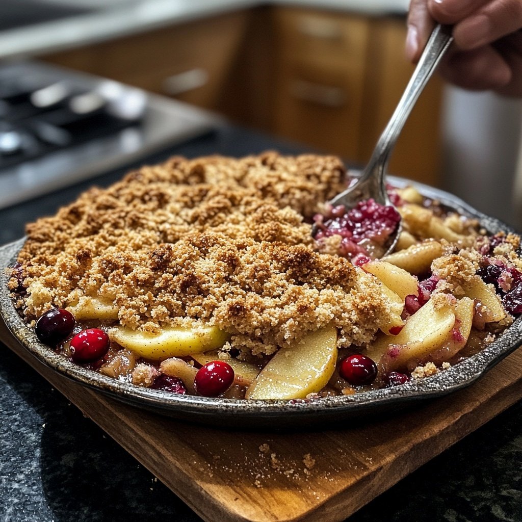 Apple Cranberry Crumble with Cinnamon Streusel