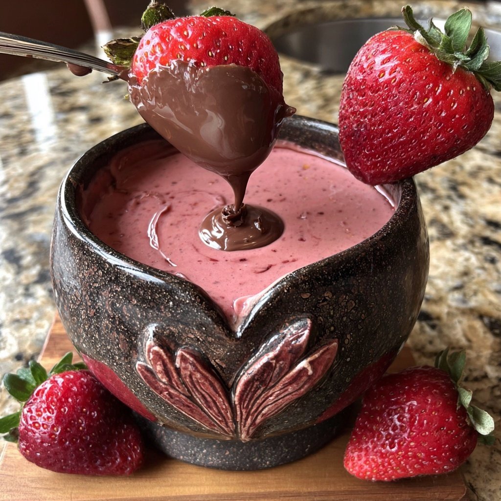 Passionate Pink Chocolate Fondue