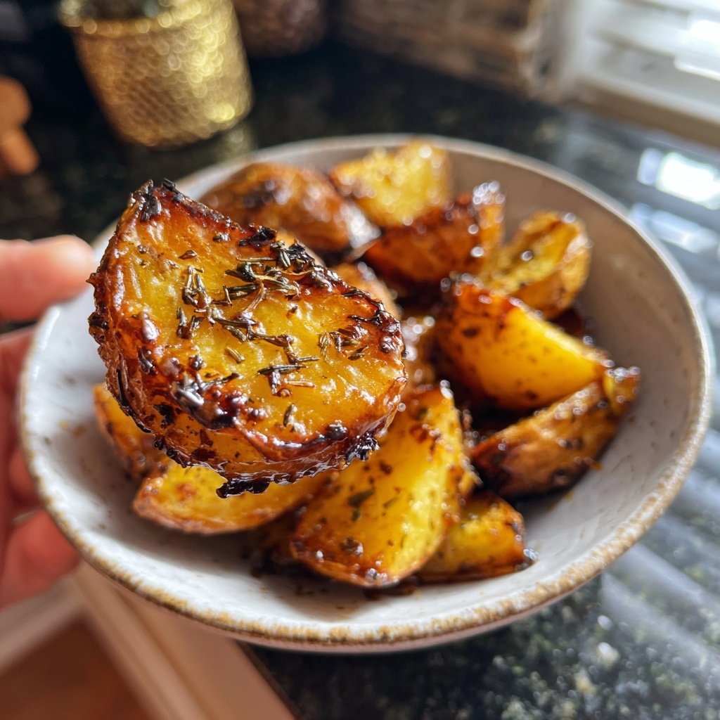 Maple-Dijon Glazed Airfryer Potatoes