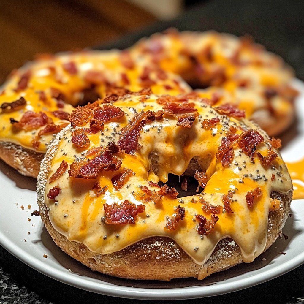 Creamy Bacon Cheddar Bagels