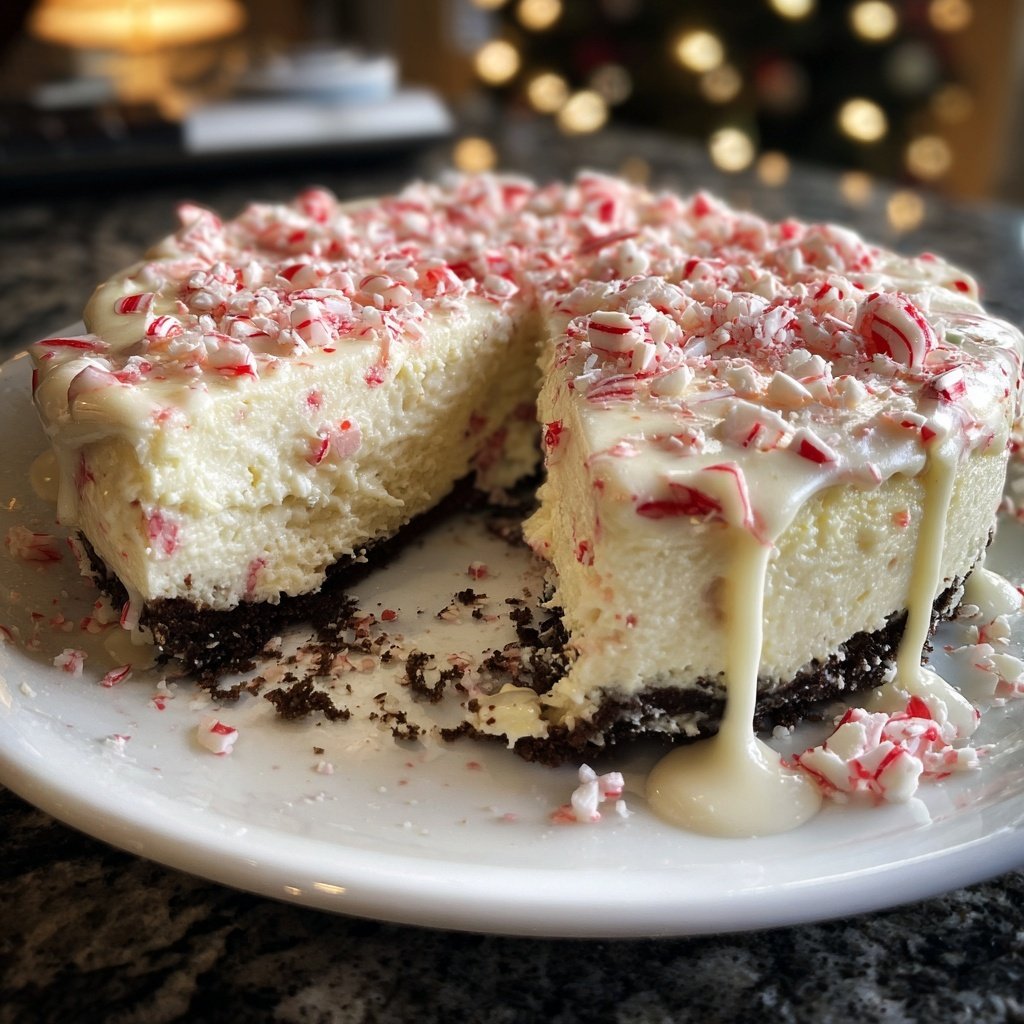 Peppermint Cheesecake with Chocolate Crust