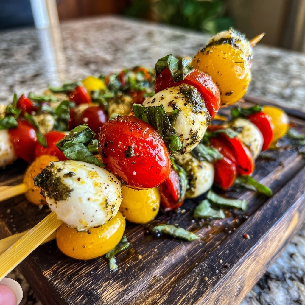 Antipasto Skewers with Italian Dressing
