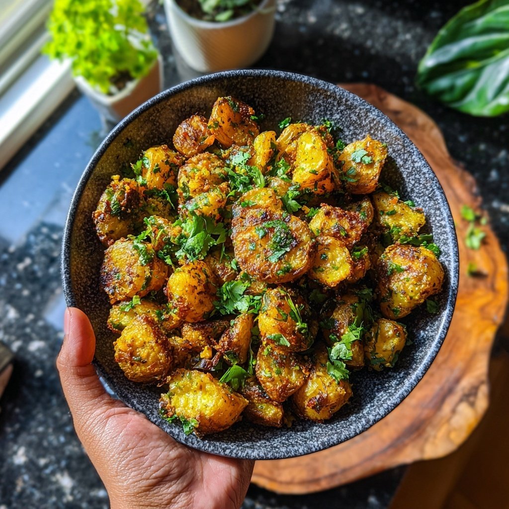 Garlic Cilantro Airfryer Potatoes