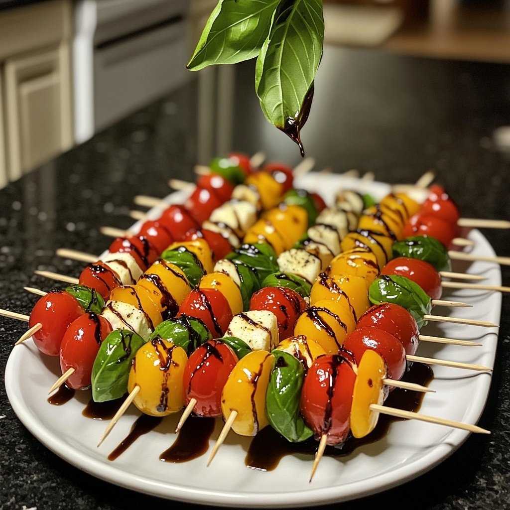 Caprese Skewers Balsamic Glaze